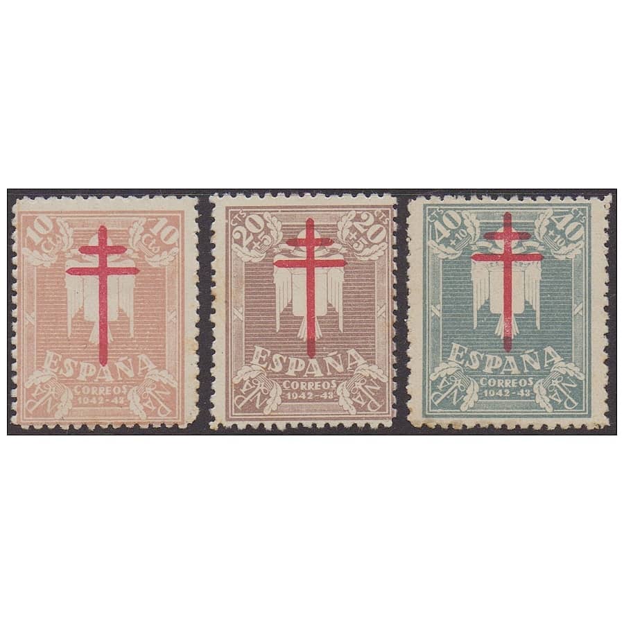 España 1942. Lote Pro-tuberculosos (MNH) ED_957-959