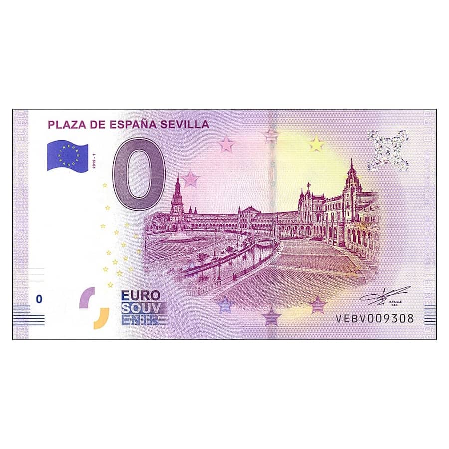 0 Euros. España. Sevilla, Plaza de España (SC) 2019-1A