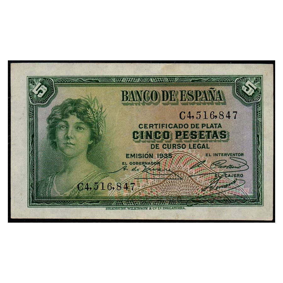 5 pts. España 1935 [BLL] Certificado de Plata (MBC)