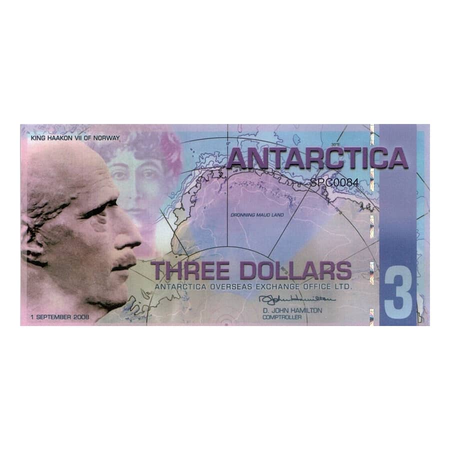 Antarctique 2008 [BLL] 3 dollars. Centenaire du Pôle Sud (SC)