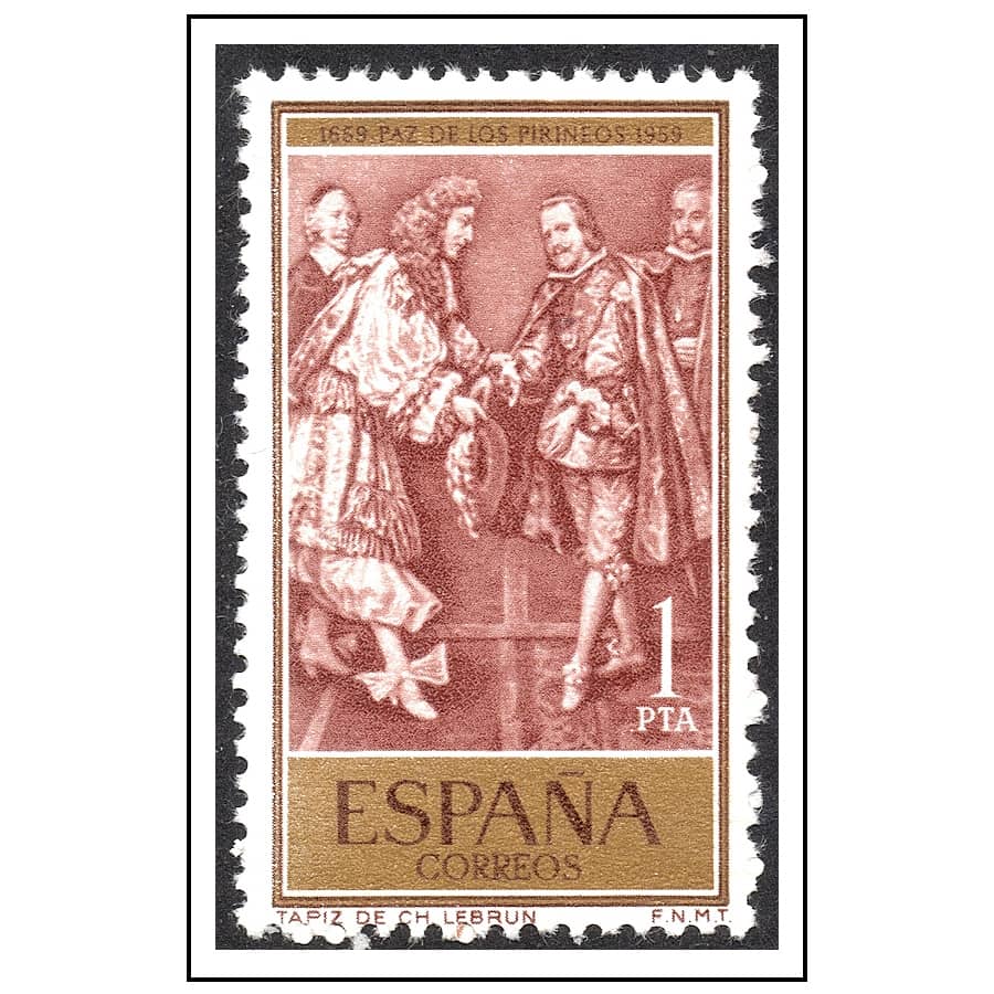 Spain 1959 [SLL] 1 pts. 300 years of the Pyrenees Treaty (MNH)