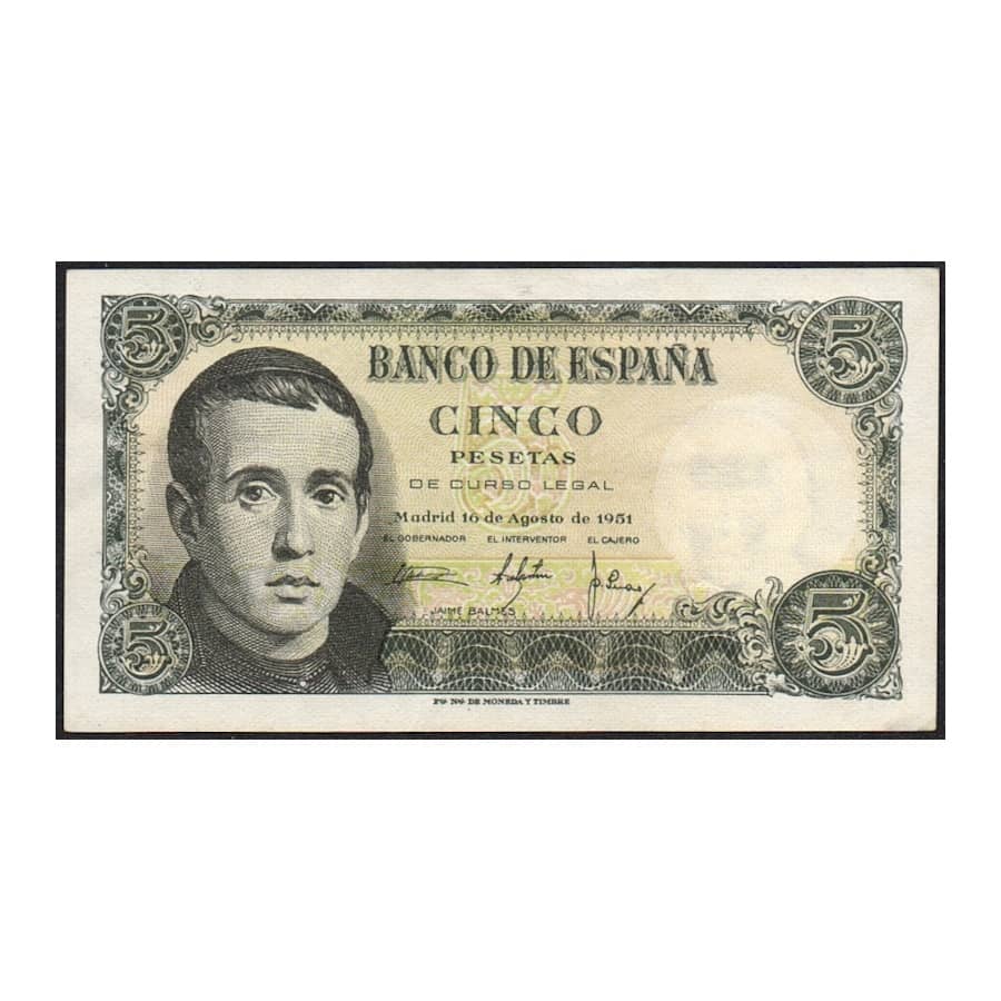 España 1951 [BLL] 5 pesetas. Jaime Balmes (EBC)