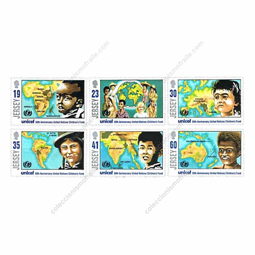 Jersey 1996. Serie Aniversario UNICEF (MNH) - SCOTT 740-745