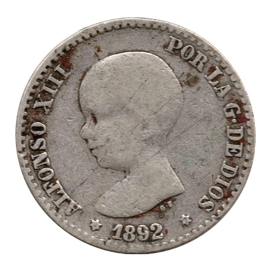 Espanya 1892 [MND] 50 cèntims Plata. Alfons XIII (BC)