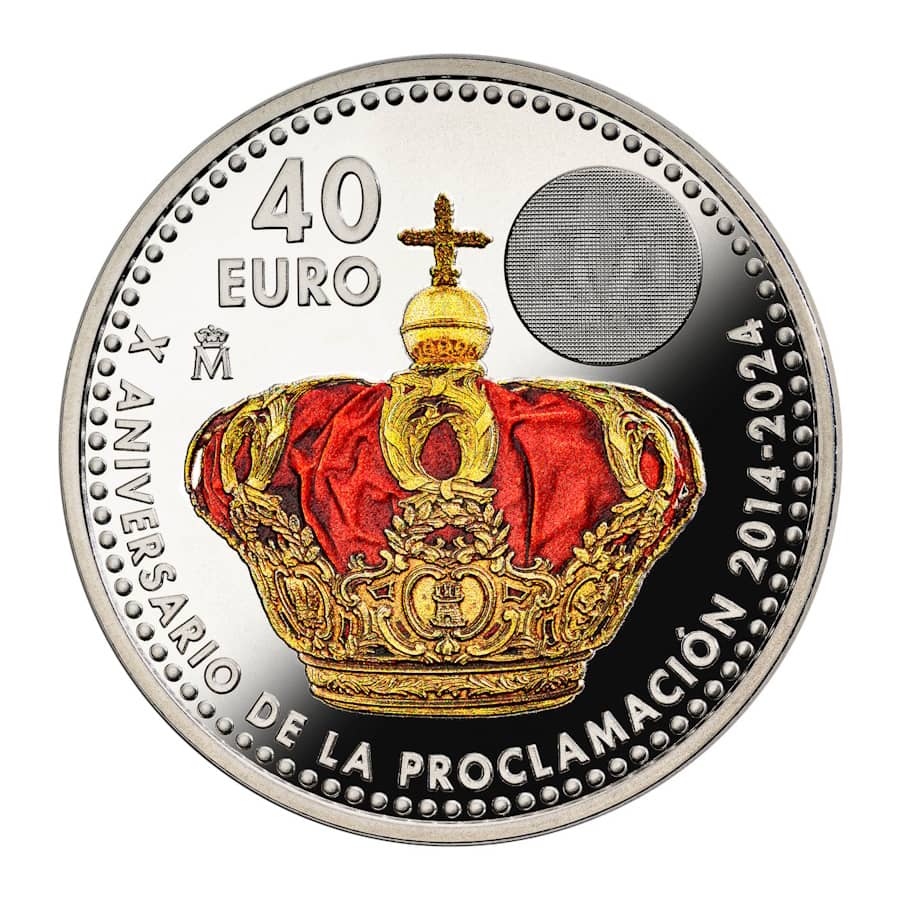 España 2024 [MND] 40€ Plata. X Aniversario proclamación Felipe VI (SC)