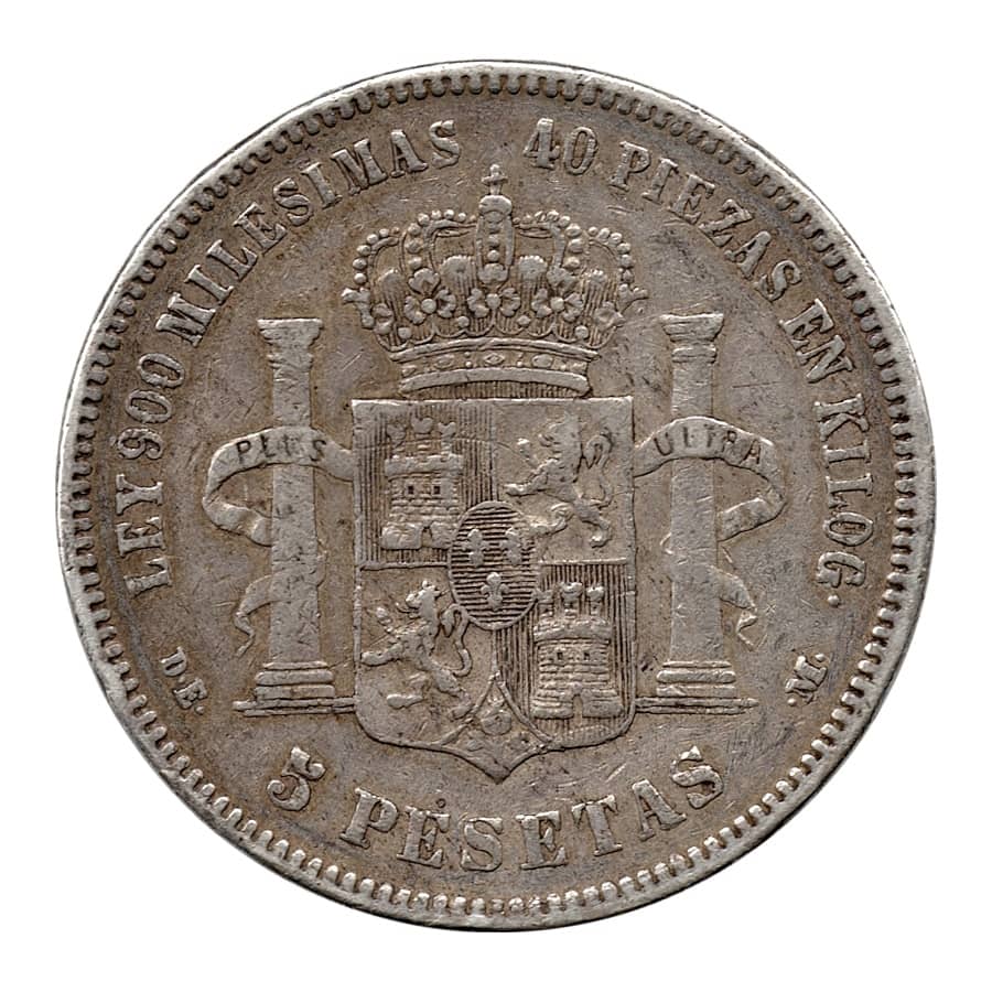 España 1876 [MND] 5 pesetas Plata. Alfonso XII (MBC)