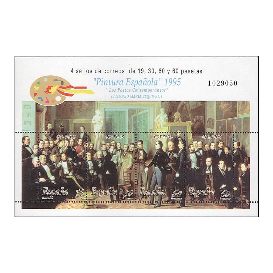 España 1995 [SLL] HB Pintura Española. Antonio María Esquivel (MNH)