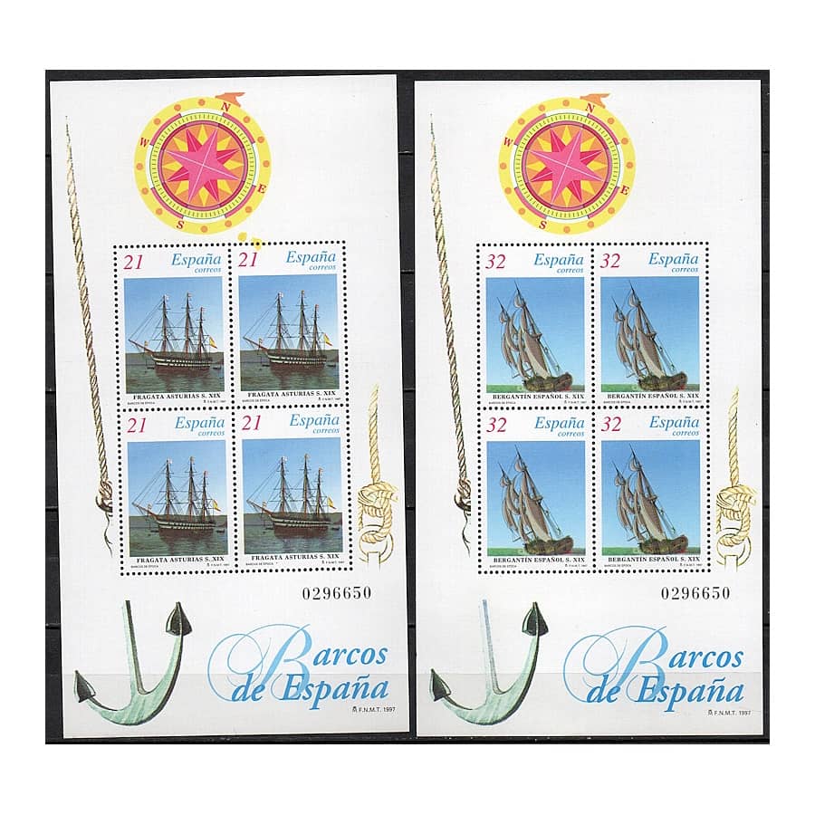 España 1997 [SLL] 2xHB Barcos de España. Misma serie (MNH)