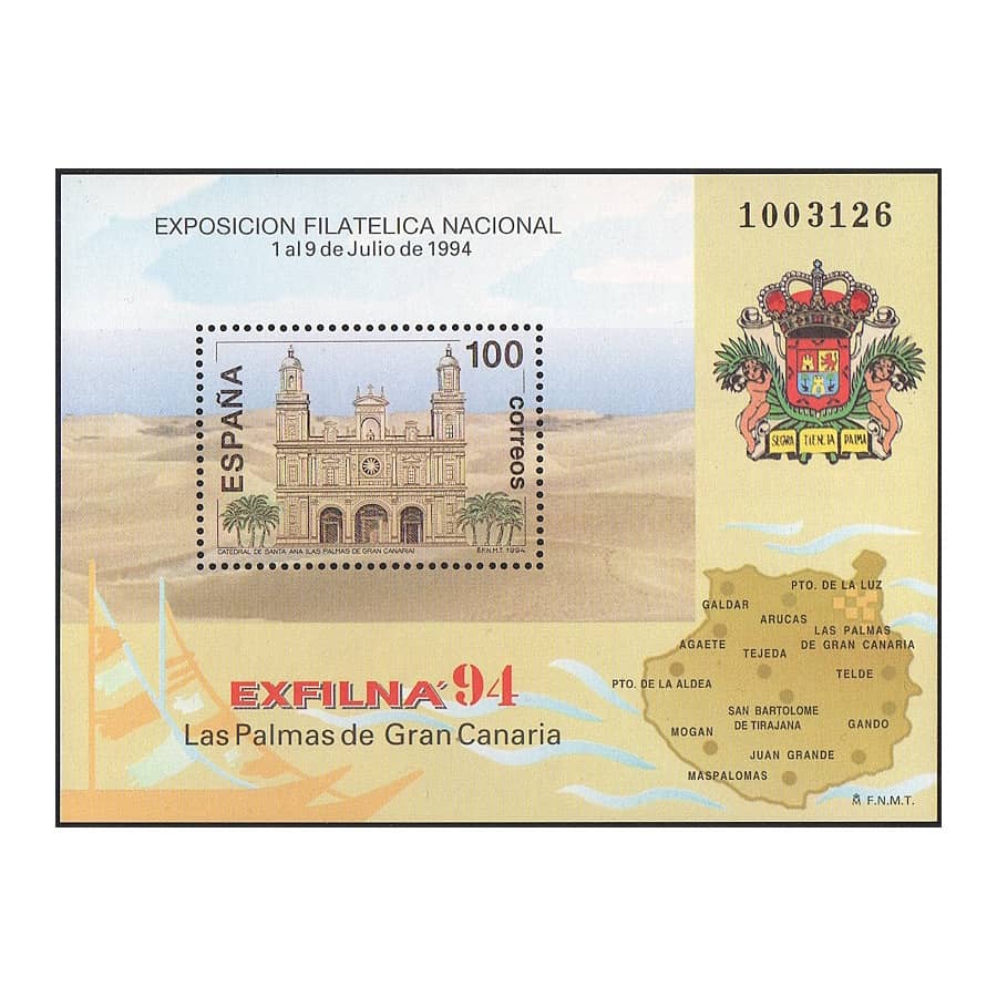 España 1994 [SLL] HB Exposición Filatélica EXFILNA 94. Las Palmas (MNH)