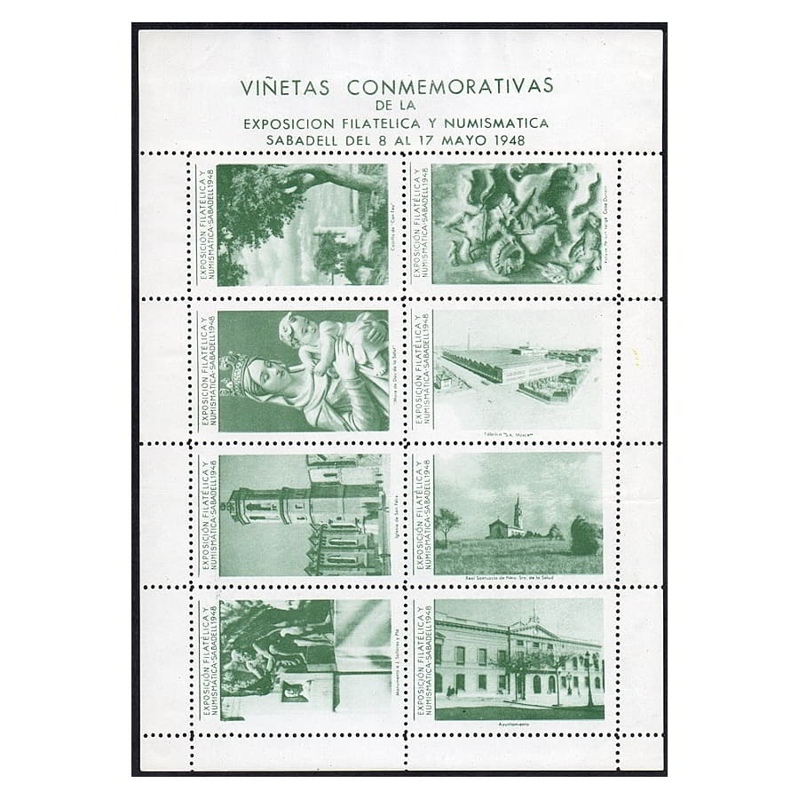 España 1948 [SVP] MP Viñetas Exposición Sabadell (MNH)