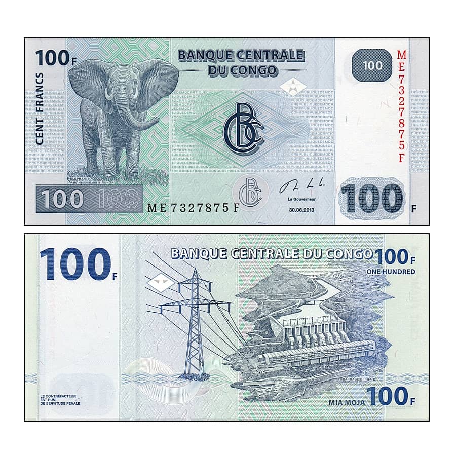 Congo 2013 [BLL] 100 francos. Elefante (SC)