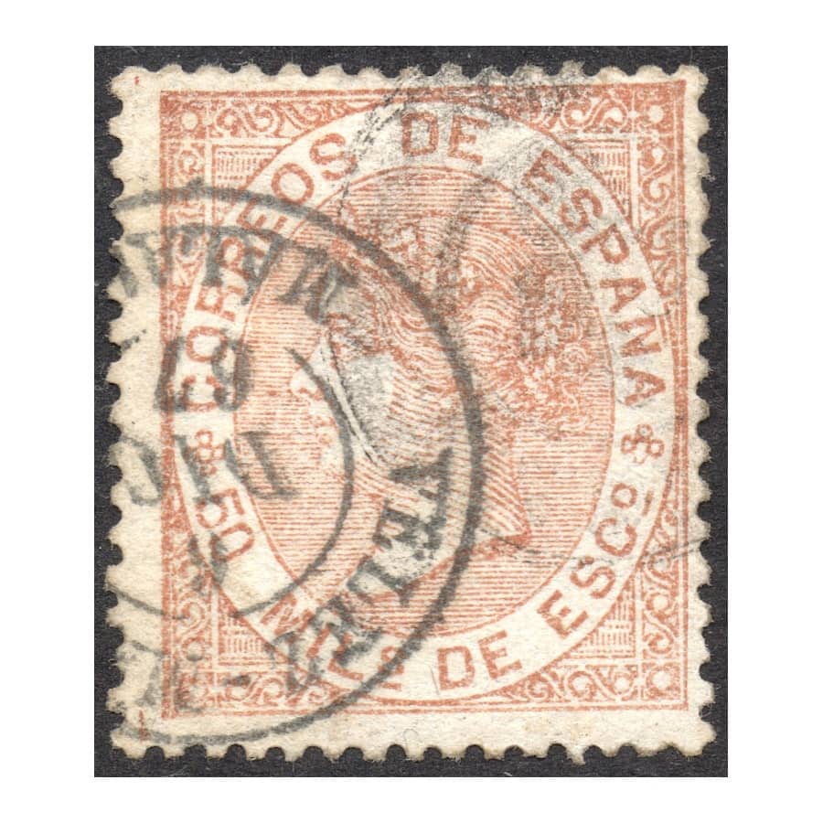 Spain 1867 [SLL] 50 Spanish thousandths. Elisabeth II (U)