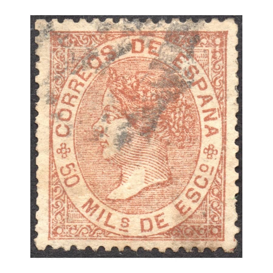 Spain 1867 [SLL] 50 Spanish thousandths. Elisabeth II (U)