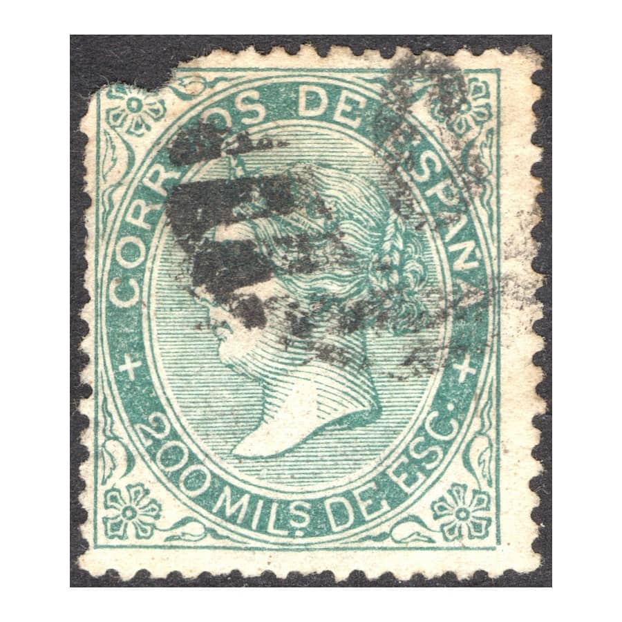 Espagne 1868 [SLL] 200 millièmes espagnols. Isabelle II (U)