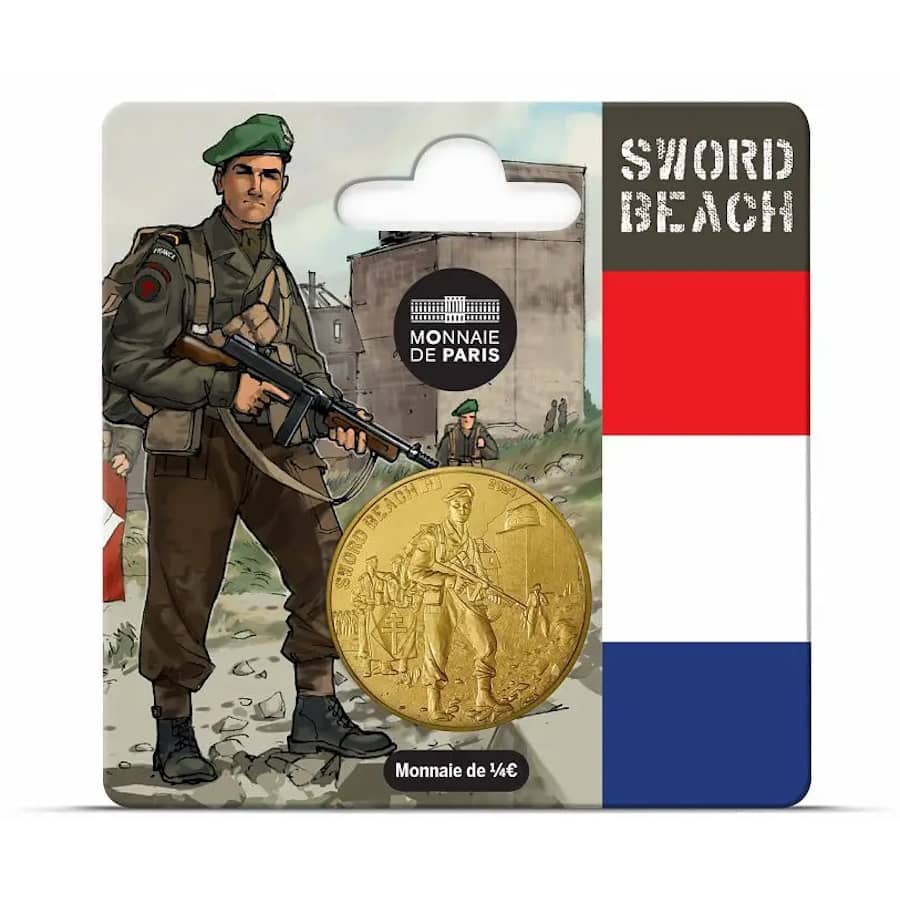 Francia 2024 [MND] 1/4 €. 80 aniversario do Día D - Sword Beach (SC)