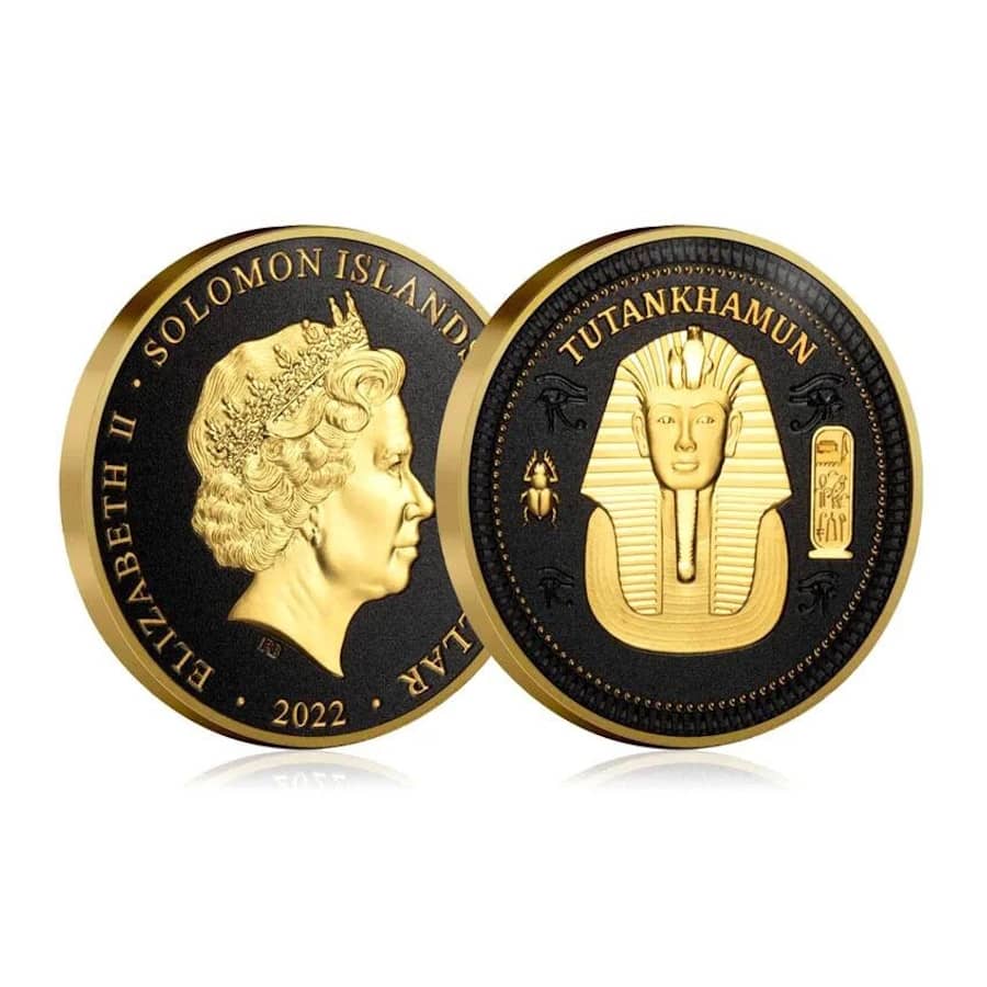 Îles Salomon 2022 [MND] 1/2 $. Toutankhamon. Plaqué or 24k (FDC)