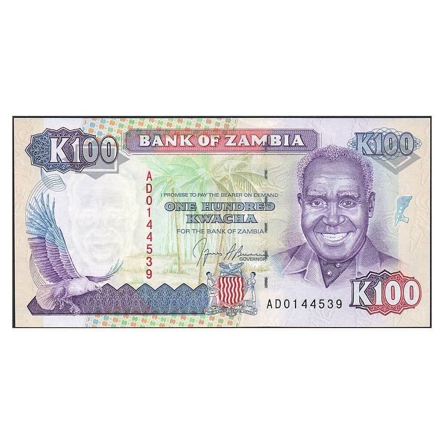 Zâmbia 1991 [BLL] 1 kwacha. Presidente Kenneth Kunda (SC)