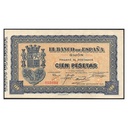 Espagne 1937 [BLL] 100 pesetas. Banque d'Espagne. Gijón (SC)