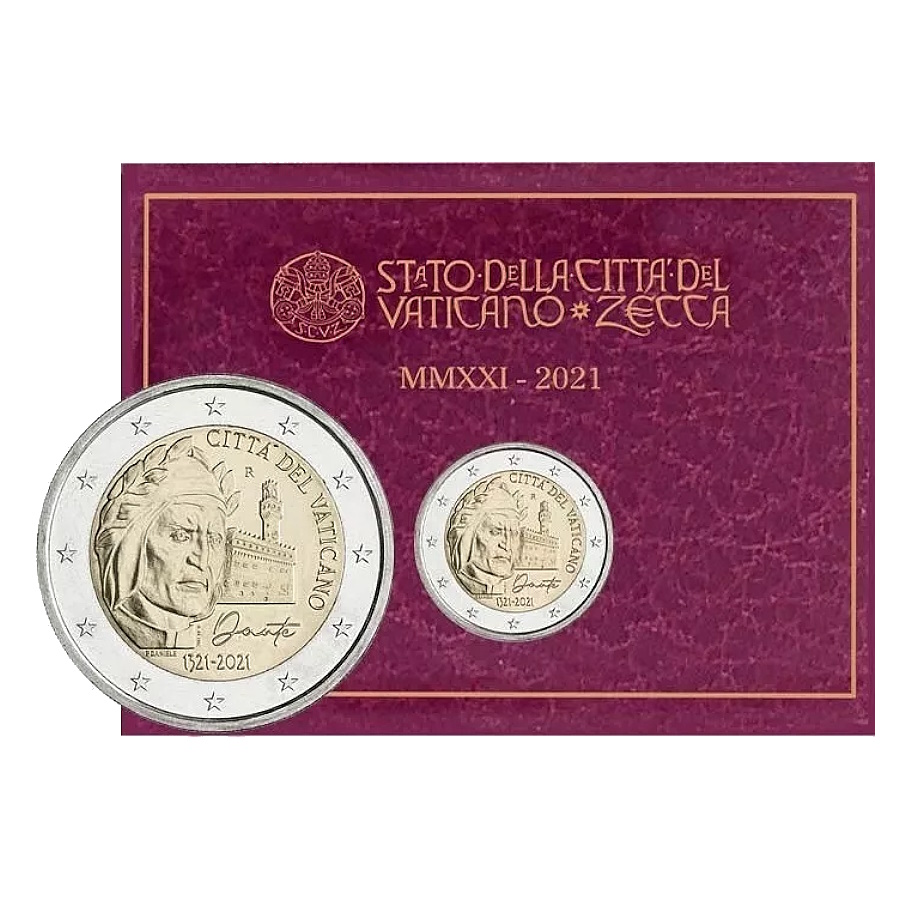 Vaticano 2021 [MND] 2€. VII aniversário da morte de Dante Alighieri (FDC)