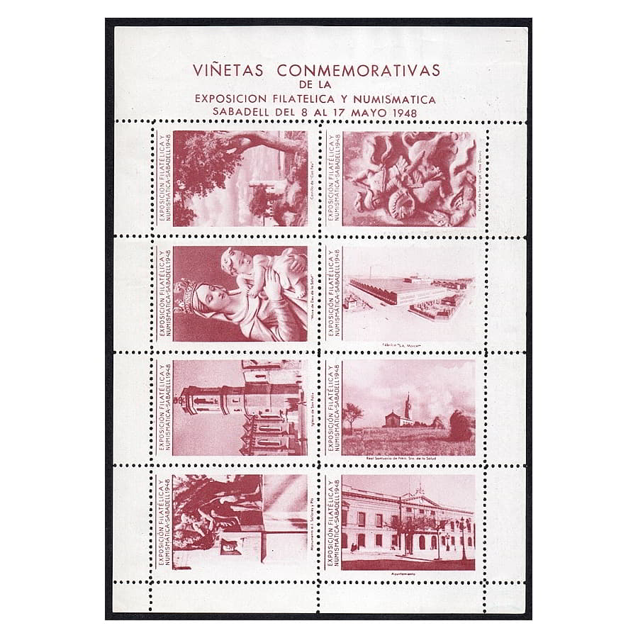 España 1948 [SVP] MP Viñetas Exposición Sabadell (MNH)