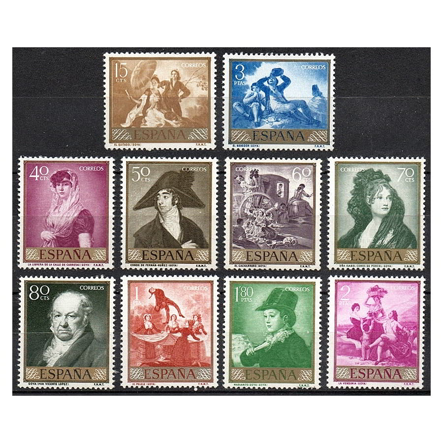 España 1958 [SLL] Serie Día del Sello. Francisco de Goya (MNH)