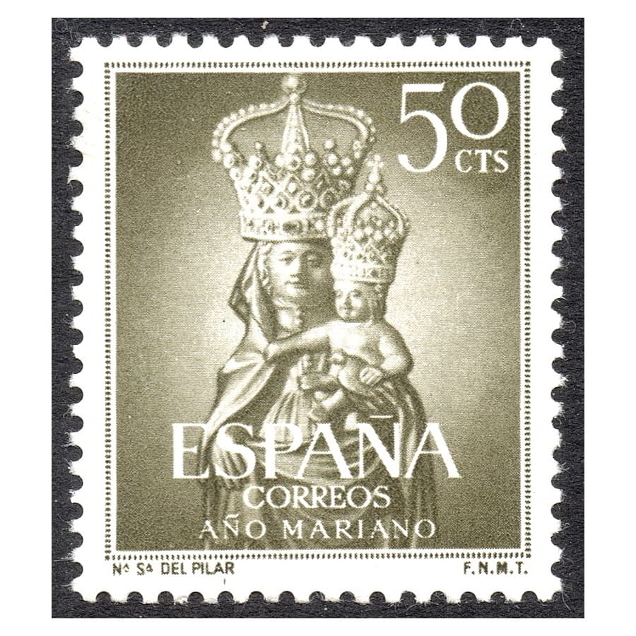 España 1954 [SLL] Año Mariano. Ntra. Sra. del Pilar. 50 cts (MNH)