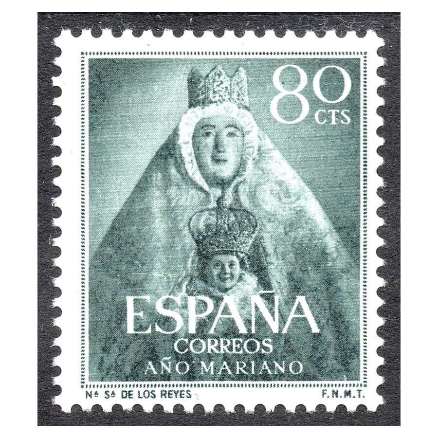 España 1954 [SLL] Año Mariano. Virgen de los Reyes. 80 cts (MNH)