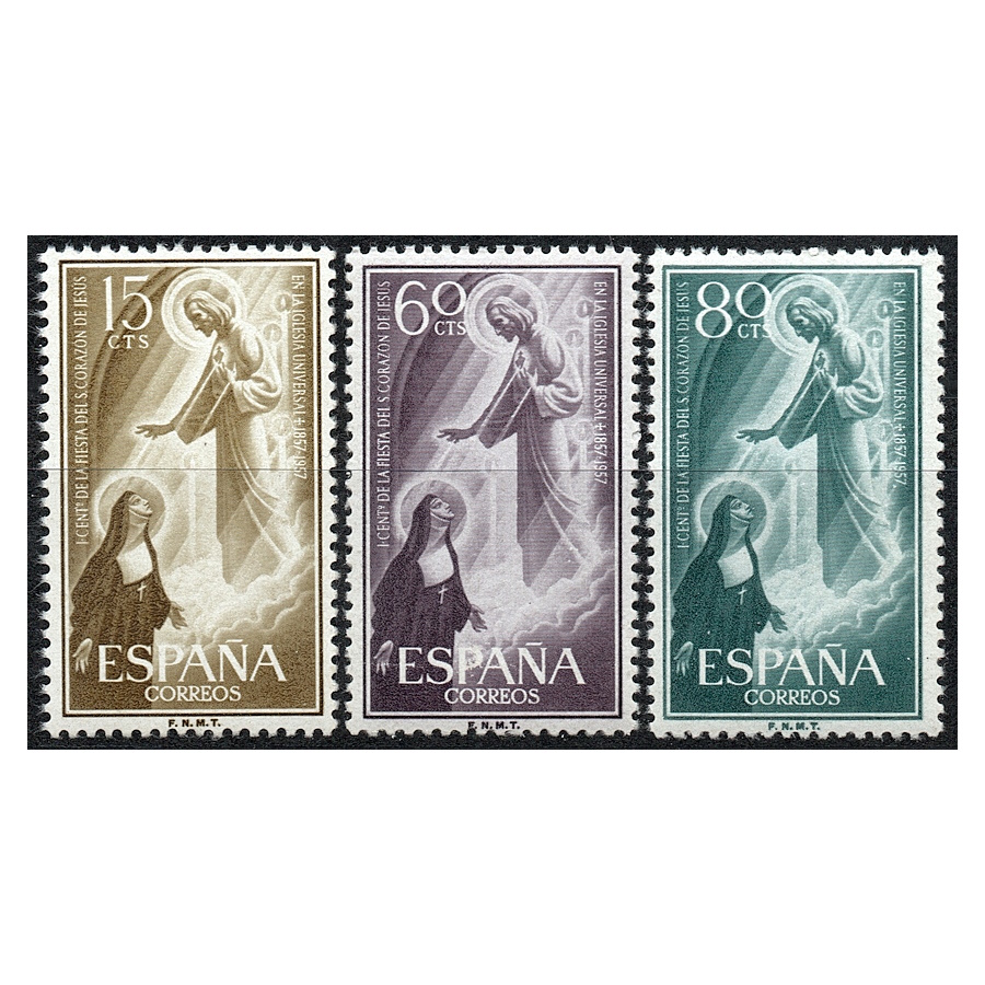 España 1957 [SLL] Serie Sagrado Corazón de Jesús (MNH)