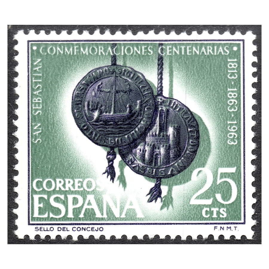 España 1963 [SLL] Conmemoraciones Centenarias. San Sebastián. 25 cts (MNH)