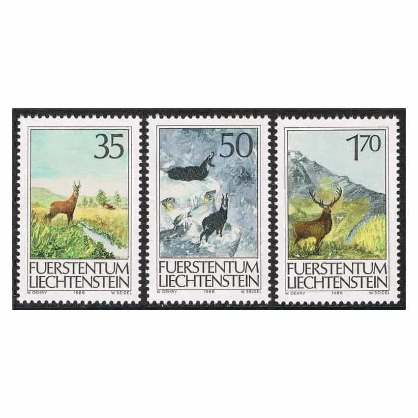 Liechtenstein 1986, Serie Caza (MNH) - MI 907-909