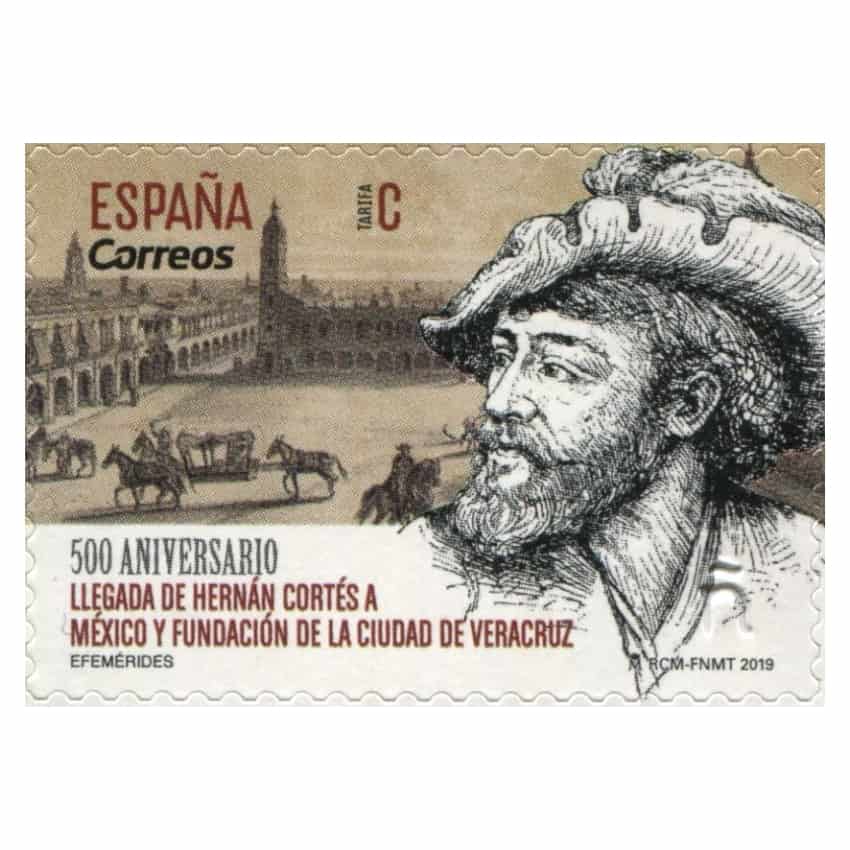 España 2019. Llegada de Hernán Cortés a México (MNH) - ED 5312