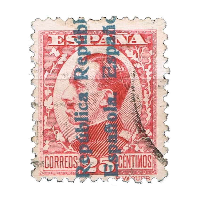 España 1931. Alfonso XIII, 25 c con sobrecarga (U) - ED 598