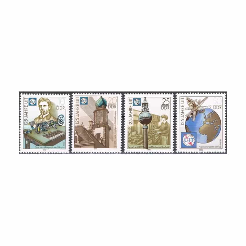 DDR 1990. 125 Aniversario de la UIT (MNH) - MI 3332-3335