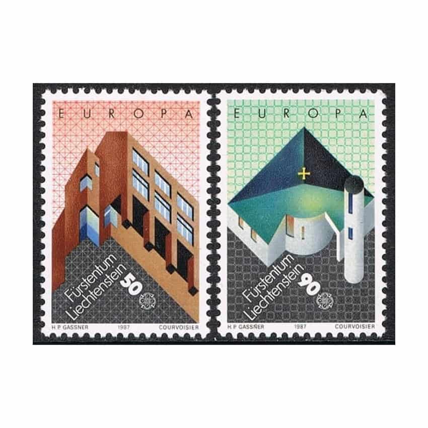 Liechtenstein 1987. Arquitectura Moderna (MNH) - MI 916-917