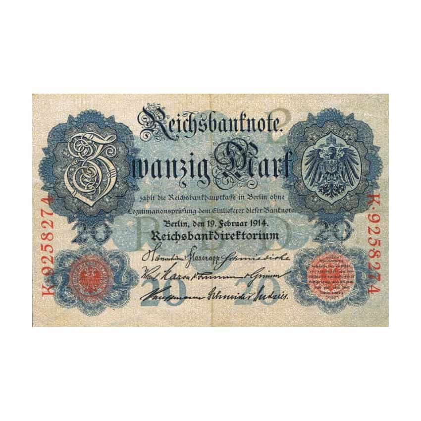 Alemania 1914. 20 Marcos (VF) - P-47b