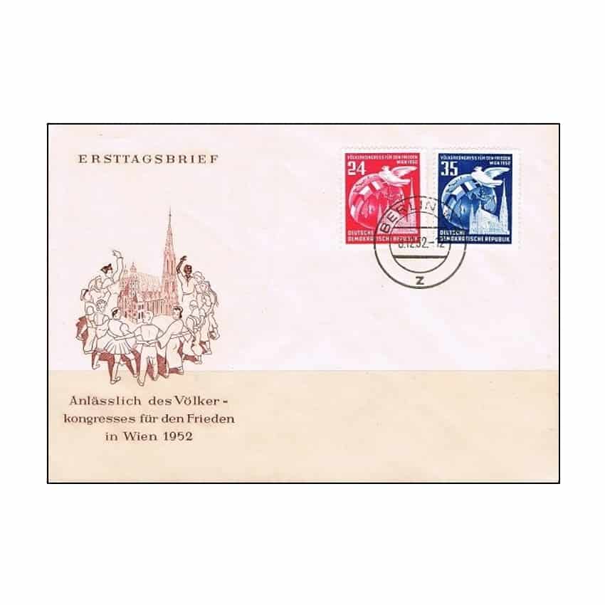 DDR 1952, FDC Congreso Internacional por la Paz (NS) - MI 320-321