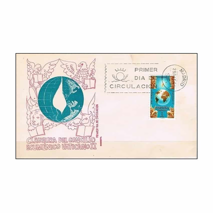 España 1965, FDC Clausura Concilio Vaticano II (NS) - ED 1695/1