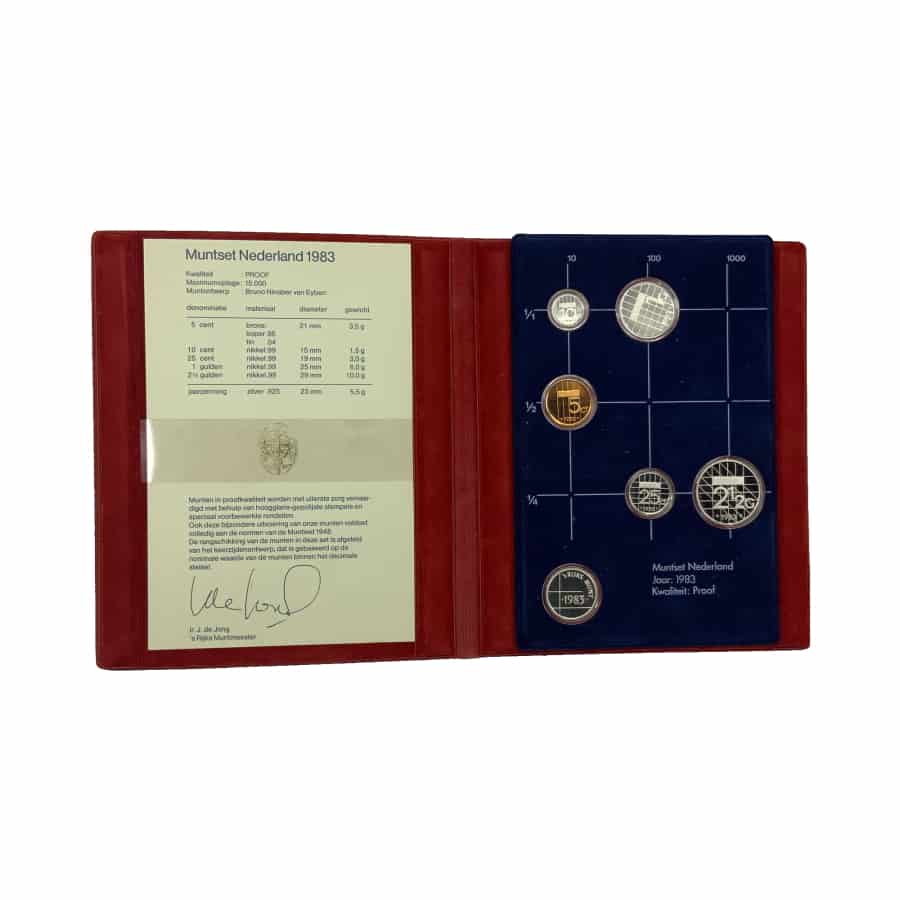 Países Bajos 1983. Set anual (FDC) + Certificado + Moneda Plata