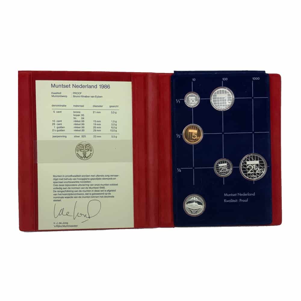 Países Bajos 1986. Set anual (FDC) + Certificado + Moneda Plata