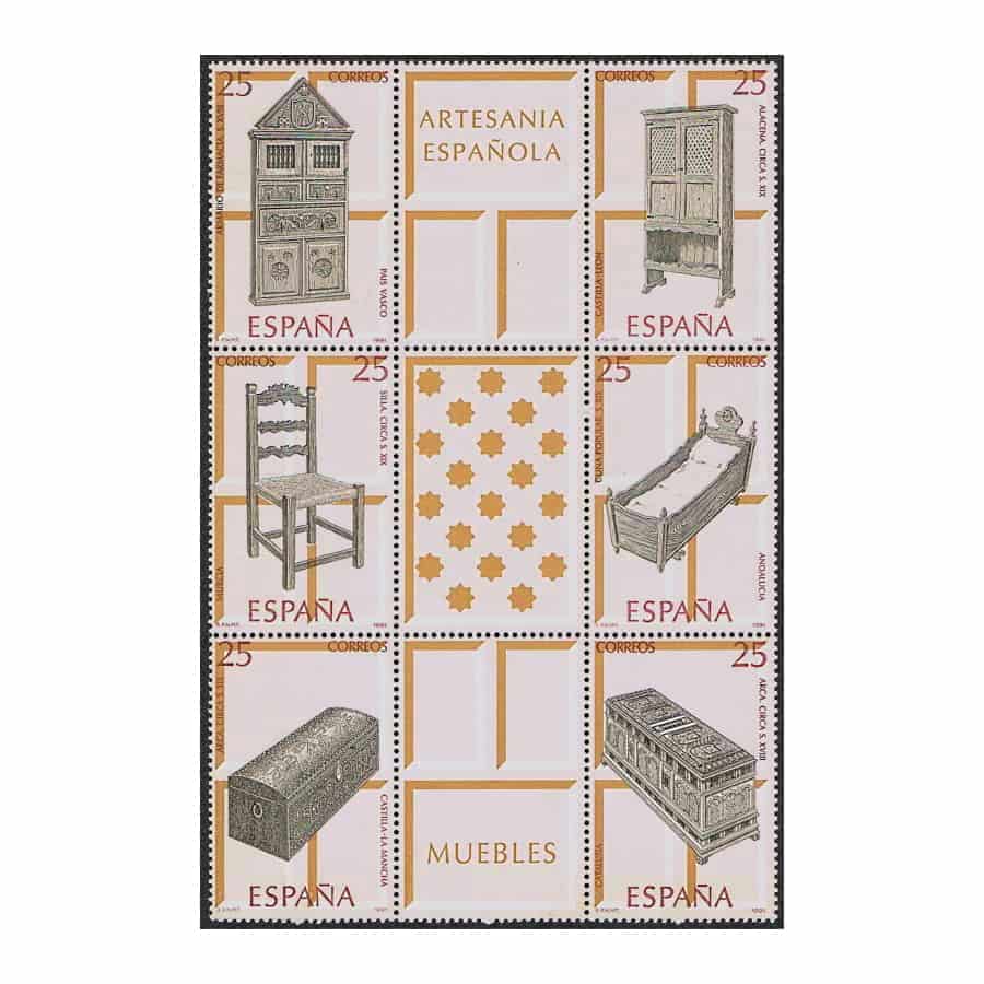 España 1991. Artesanía Española: Muebles (MNH) - ED#3127-3132