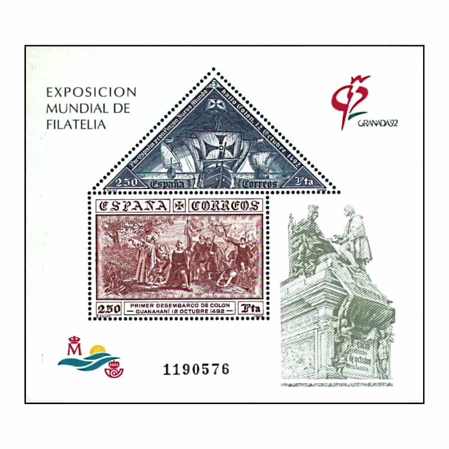 Espanha 1992 [SLL] HB Exposição Mundial de Filatelia Granada '92 (MNH)