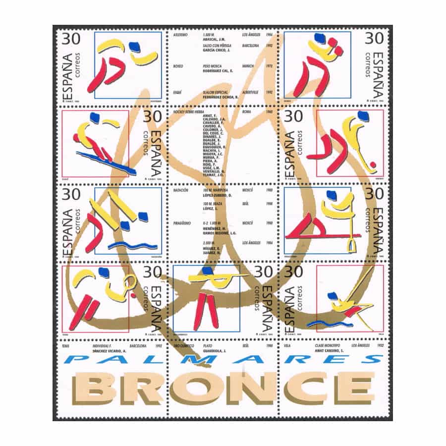 Spanien 1996. Olympische Bronze-Serie (MNH) ED_3418-3426