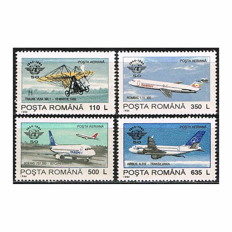 Rumanía 1994. 50 Aniversario ICAO (MNH) MI#5013-5016