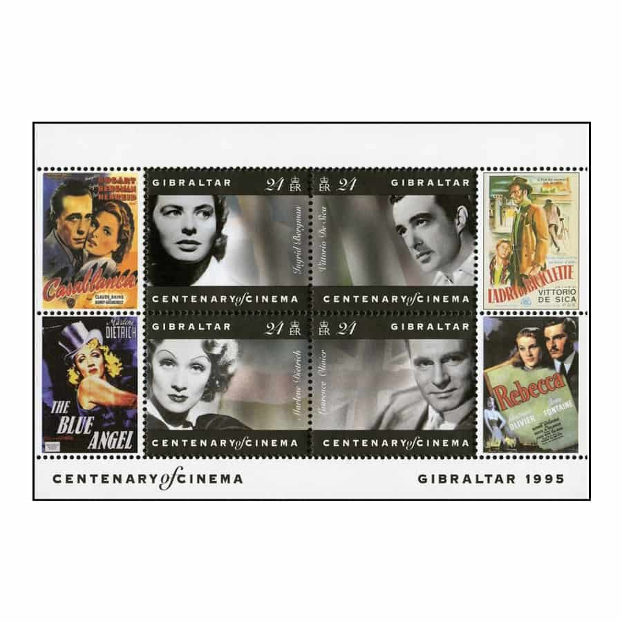 Gibraltar 1995. HB Centenario del Cine (MNH) MI#BL23