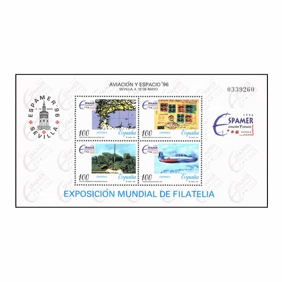 Espanha 1996 [SLL] HB Espamer '96. Aviação e Espaço (MNH)