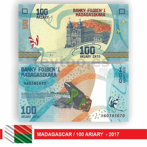 [C2266#] Madagascar 2017. 100 Ariary (UNC) P#97a