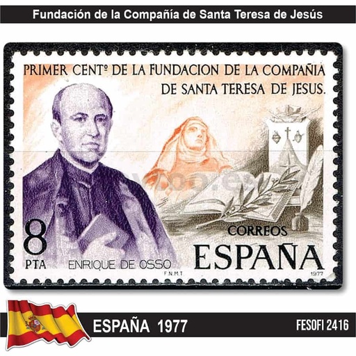 [C2334#] España 1977. Centenario Compañía de Santa Teresa (MH) FE#2416