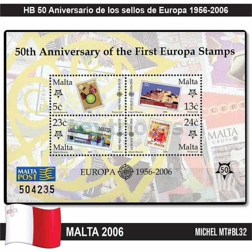 [C1830.1#] Letonia 2006. HB 50 años de sellos de Europa (MNH) MI#BL21 (copia)