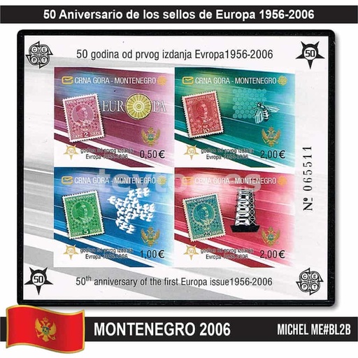 [C2366#] Montenegro 2006. HB 50 Years of Europe Stamps (MNH) MI#BL2B