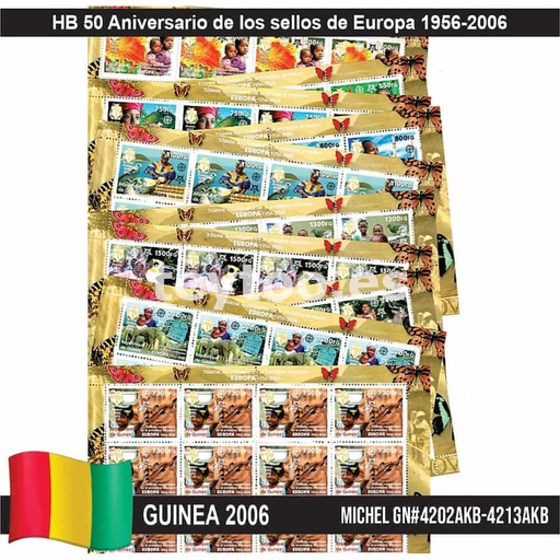 [D0054#] Guinea 2006. HB 50 Aniversario de los sellos de Europa (MNH) MI#4202A-4213A (copia)